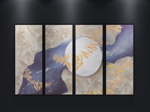  现代 北欧 挂画 装饰画3d模型 