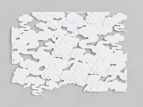  现代浮雕 浮雕挂件 浮雕装饰 祥云 祥云浮雕 祥云装饰3d模型 