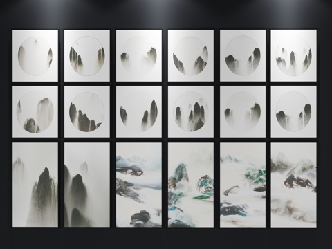  现代挂画 装饰画3d模型 