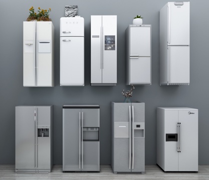  现代冰箱 家用冰箱 双开冰箱 单开冰箱 柜式冰箱 多层冰箱3d模型 
