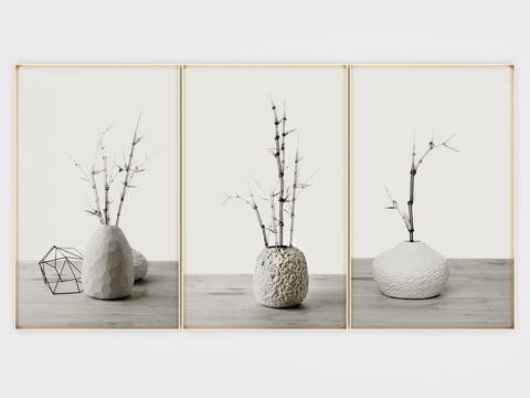  新中式挂画  中式挂画3d模型 