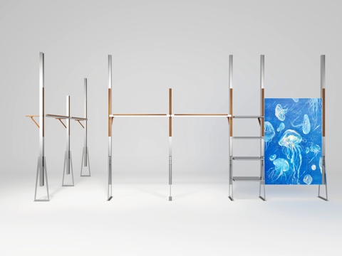  道具货架货柜中岛3d模型 