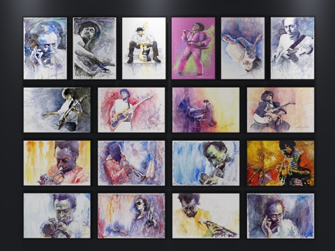  现代挂画 装饰画3d模型 