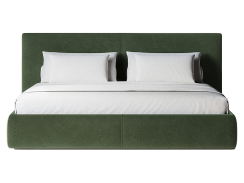  现代简约双人床 双人床 简约床 卧室床 抱枕3d模型 