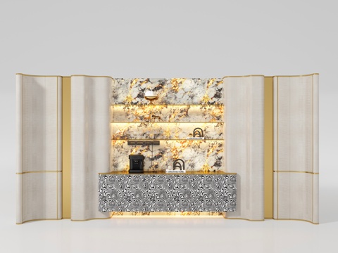  现代酒柜 餐边柜3d模型 