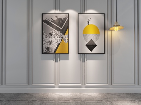  北欧挂画 护墙板 欧式墙板 装饰画3d模型 