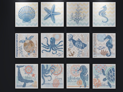  现代装饰画 北欧挂画3d模型 