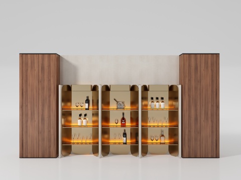  现代酒柜 餐边柜3d模型 