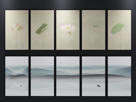  现代 北欧 挂画 装饰画3d模型 