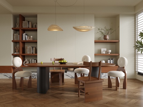  现代餐厅3d模型 