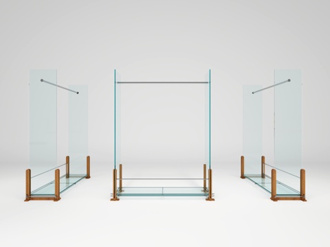  服装店货架道具挂衣架3d模型 