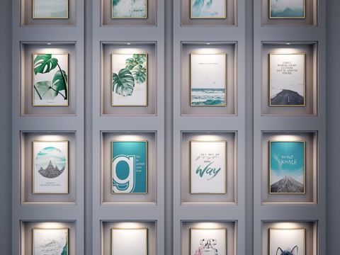  北欧挂画 挂画 画3d模型 