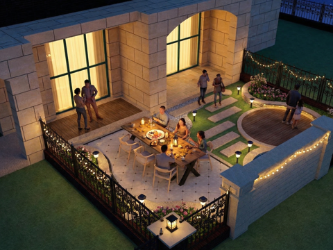 欧式庭院花园su模型