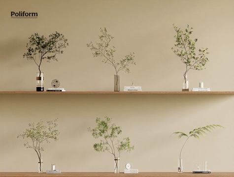  现代水生植物 绿植花瓶 绿植摆件 花瓶植物3d模型 