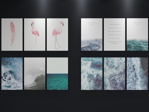  现代挂画 装饰画3d模型 