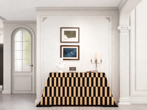  法式玄关 入户玄关3d模型 