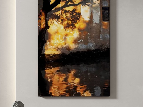  现代，复古，抽象，简约，挂画3d模型 