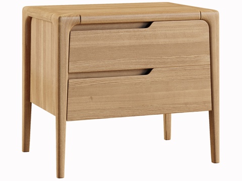  金翅雀木艺床头柜3d模型 