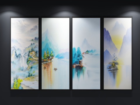  现代 北欧 挂画 装饰画3d模型 