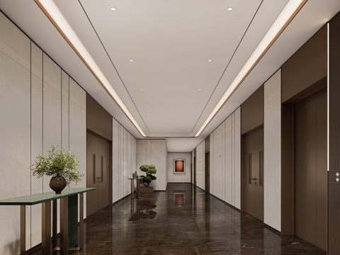 入户大堂 走廊 现代su模型