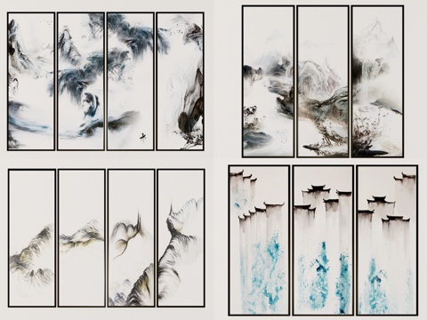  中式挂画 挂画 墙饰3d模型 