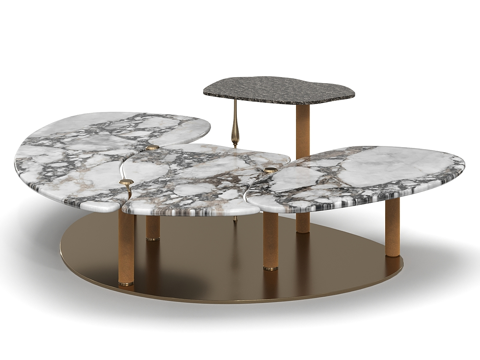  现代简约轻奢茶几 茶几 简约茶几 客厅茶几 圆形茶几3d模型 