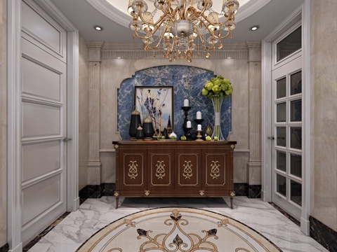  简欧玄关3d模型 