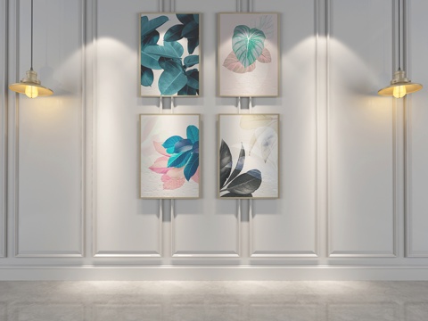  画 挂画 装饰画 北欧挂画 护墙板 工业吊灯3d模型 