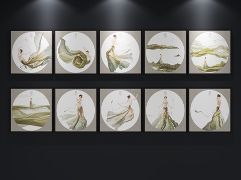  现代 北欧 挂画 装饰画3d模型 