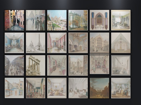  现代装饰画 北欧挂画3d模型 