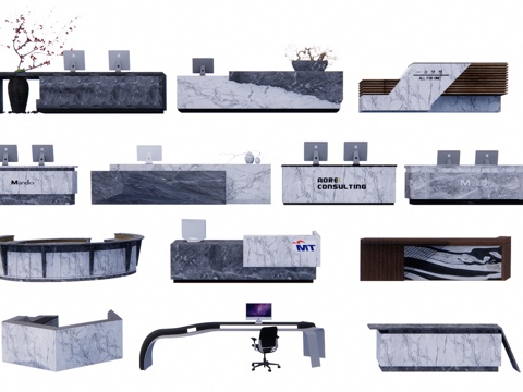 办公空间 工装 办公室su模型