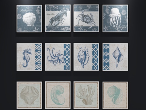  现代装饰画 北欧挂画3d模型 