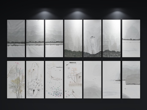  现代装饰画 北欧挂画 装饰画3d模型 