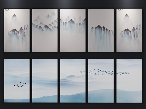  现代 北欧 挂画 装饰画3d模型 