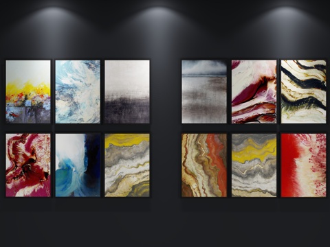  现代挂画 北欧挂画 装饰画3d模型 