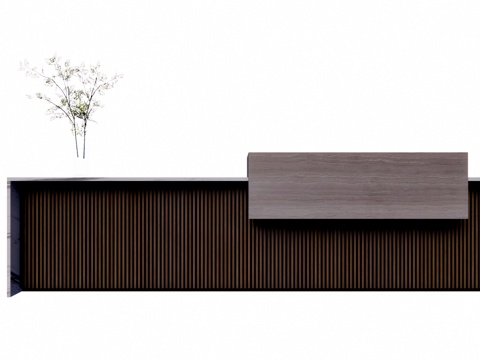 展厅 公司前台 电脑 办公室 前台su模型