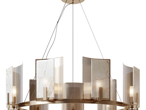 conrad-r新中式艺术吊灯 轻奢吊灯 客厅吊灯 餐厅吊灯3d模型