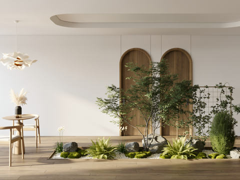 现代_会所室内景观su模型