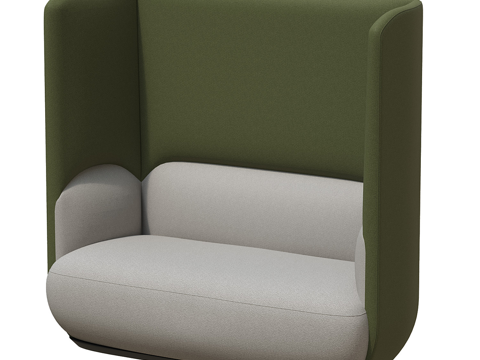  现代简约双人沙发 双人沙发 简约沙发 客厅沙发 抱枕  绿色3d模型 