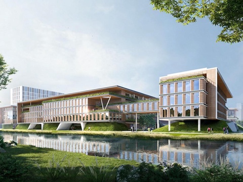 现代学校建筑  中小学建筑 教学楼建筑 艺术培训学校su模型