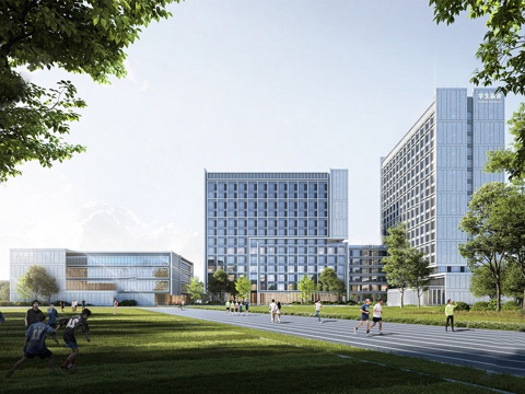 现代学校宿舍建筑  学校建筑su模型