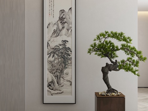  极简抽象挂画3d模型 