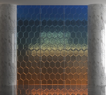  现代玻璃隔断3d模型 