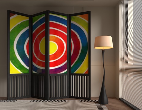  现代屏风3d模型 