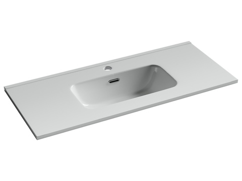  OM紧凑型台面水槽，910x395x170厘米，白色，3d模型 