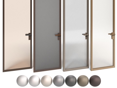  Alumdoor双层玻璃铝门套装3d模型 