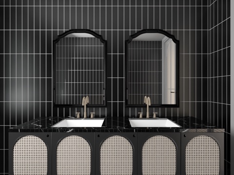  现代洗手台3d模型 