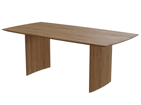  【标题：KUNO 250实心柚木餐桌3d模型 