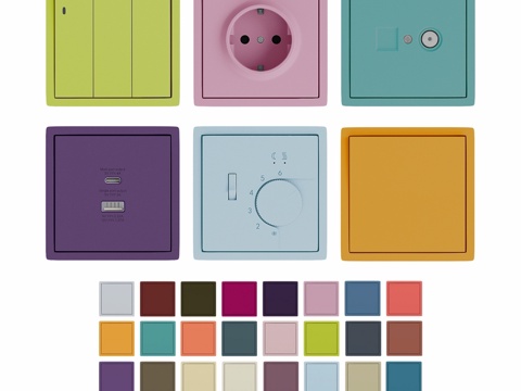  OM插座和开关系列R98时尚色彩D3d模型 