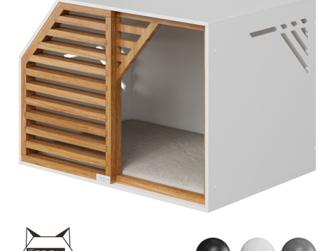  安心家园木质_白色宠物屋-鸟舍3d模型 